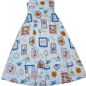 NWT Anthropologie Label Of Love Aperol Spritz Linen Blend Maxi Dress Sz S Italy